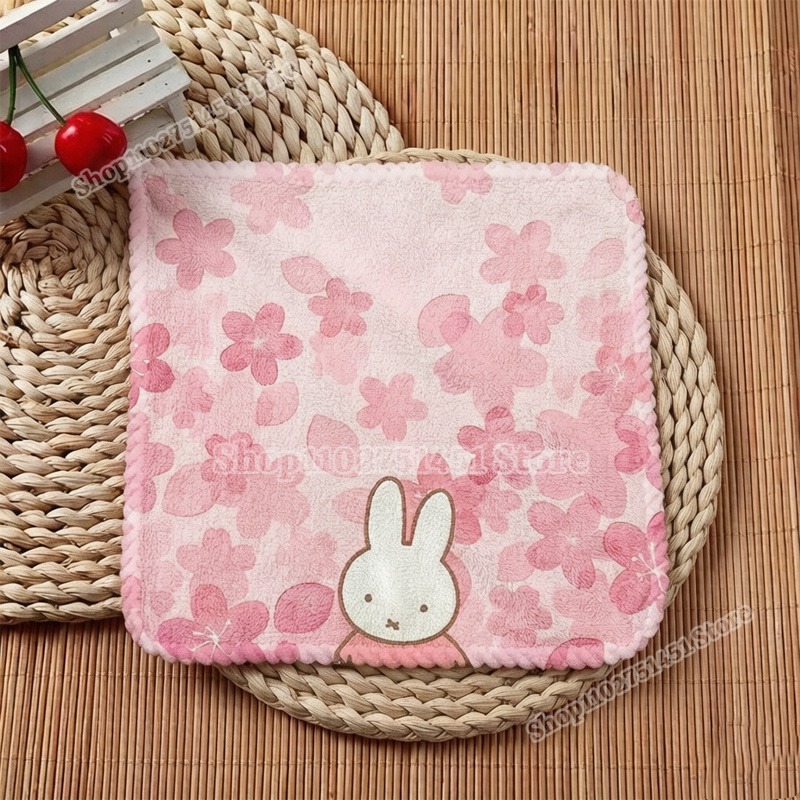 Home Textiles Face Towel - Niedliches Miffy-Bedrucktes Quadratisches Handtuch-Set für Gesichtsreinigung