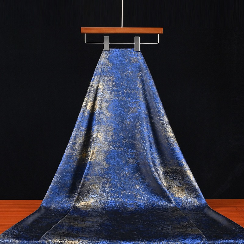 Home Textile - Retro Blauer Vergoldeter Farbverlauf-Strukturierter Stoff, Fein