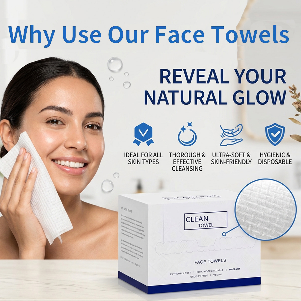 Home Textiles Face Towel - 50 Stück/Box Einweg-Gesichtstücher Gesichtsreinigung Make-up-Entferner Trockene