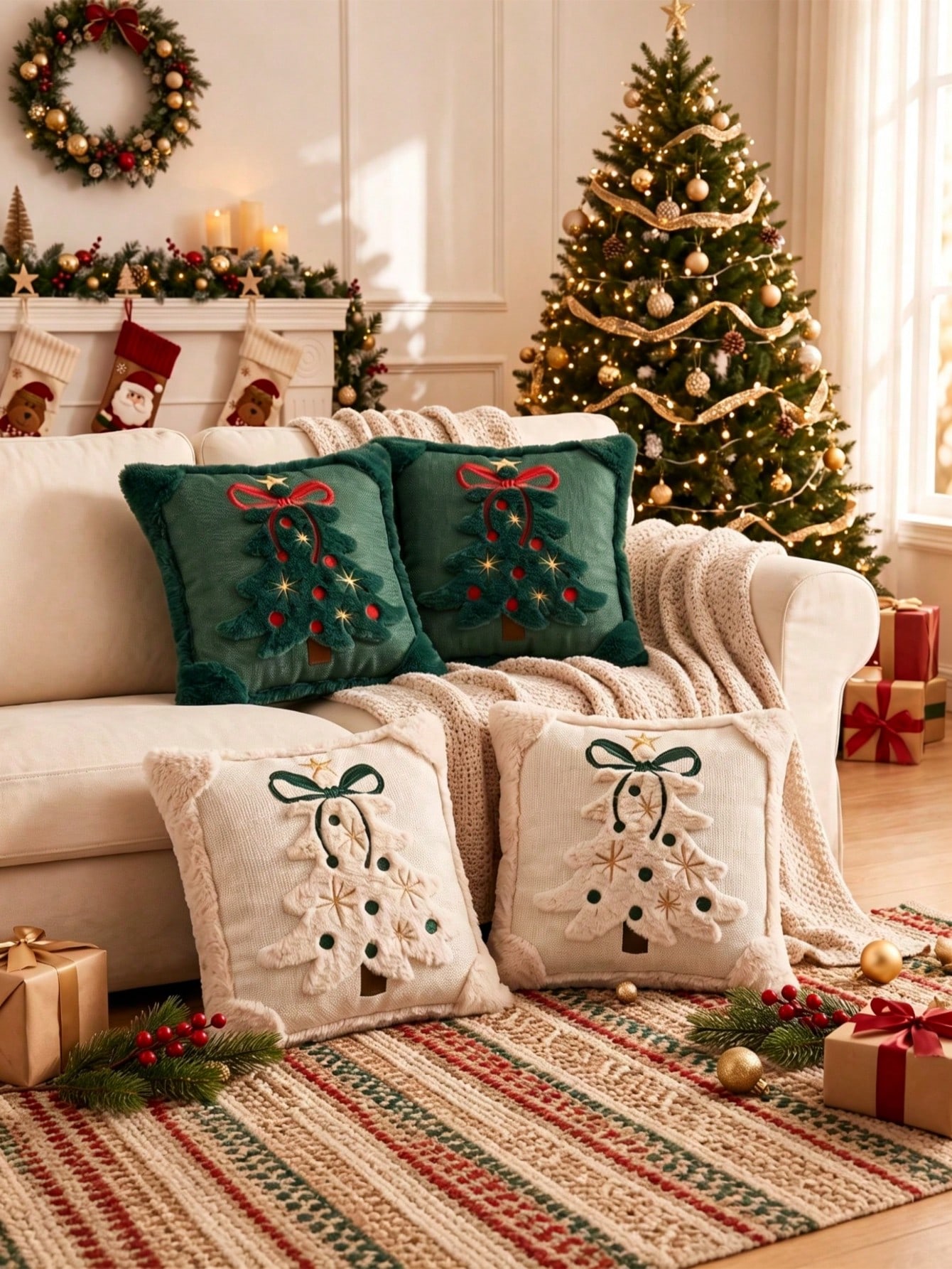 2 Stück 3D-Jacquard-Weihnachts – Pillow Insert 18X18 Bewertung und Preis