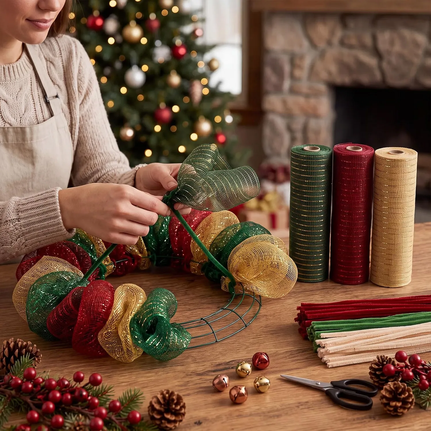 1 Rolle Gitterband Weihnachtsb – Home Textiles Usa Bewertung und Preis