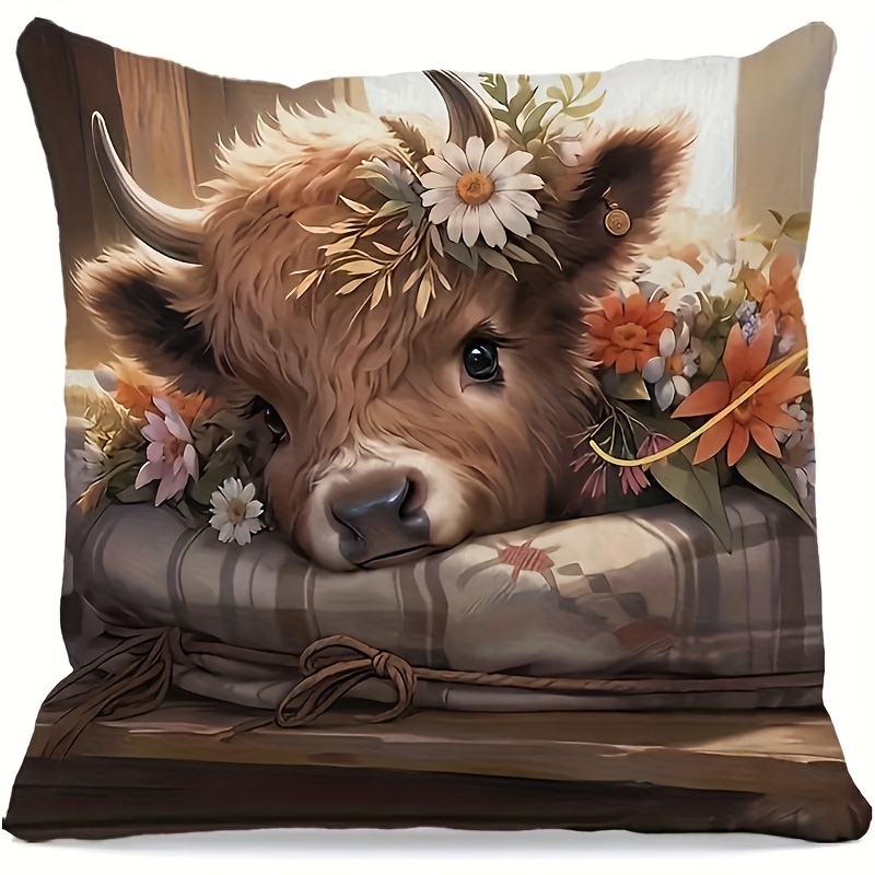 2D Flach - 1 Stück Highland-Ku – Pillow Insert 18X18 Bewertung und Preis