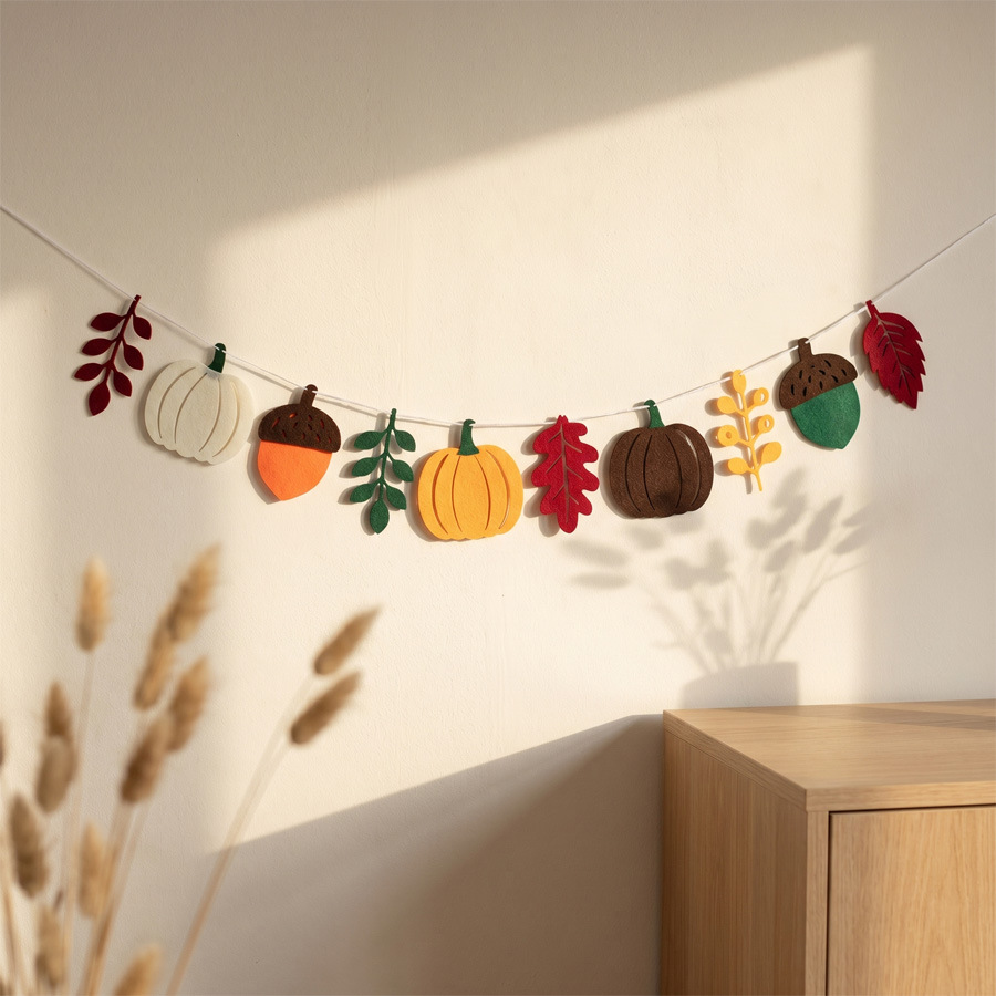 Herbstliche Kürbisblätter-Flag – Home Textiles & Decorations Bewertung und Preis